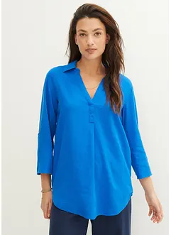 Blouse met linnen en 3/4 mouwen, bonprix
