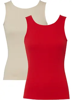 Geribde top (set van 2) van biologisch katoen, bonprix