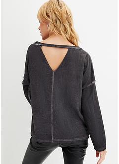 Sweater in used look met rugdecolleté, RAINBOW