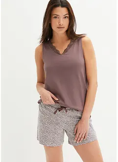 Shortama met sierlijk kant, bonprix