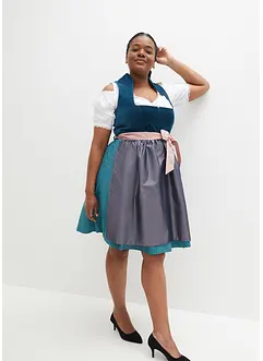 Midi dirndl met fluweel en schort (2-dlg. set), bpc bonprix collection