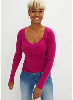 Gebreid shirt in bustierlook, bonprix