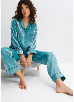 Satijnen pyjama met glans (2-dlg. set), bonprix