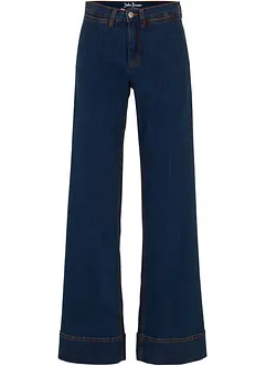 Wide leg comfort stretch jeans, mid waist, bonprix