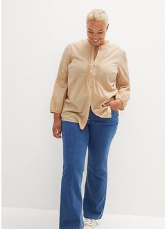 Katoenen blouse met kant, 7/8 mouw, bpc bonprix collection