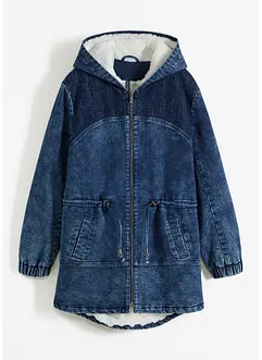 Denim parka met teddy, bonprix