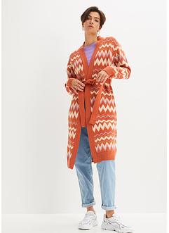 Lang gebreid vest met patroon, RAINBOW