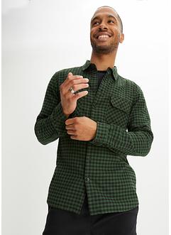 Flanellen overhemd met lange mouwen, slim fit, RAINBOW