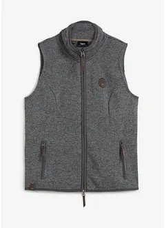 Mouwloos fleece vest met contrastkleurige paspels, bonprix