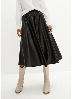 Imitatieleren midi rok, bonprix