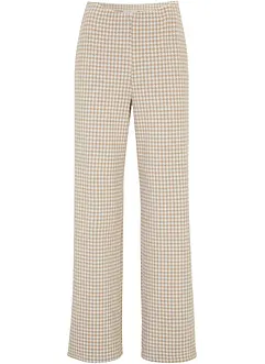 Stretch broek met pied-de-poule, wide leg, bonprix