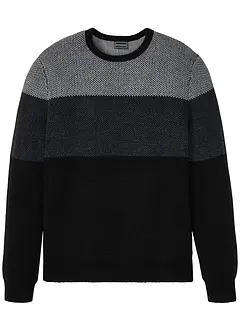 Trui met ronde hals en colourblocking, bonprix