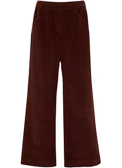 Wijde stretch Marlene Dietrich broek van corduroy met elastische high-waist band, bonprix