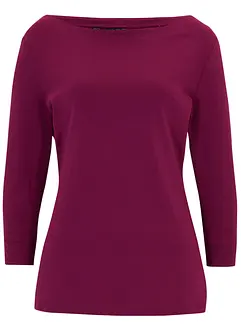 Geribd stretch shirt met boothals, bonprix