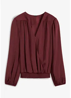 Satijnen blouse in wikkellook, bonprix