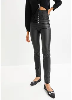 Imitatieleren high waist broek, bonprix