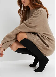 Thermo kniekousen (3 paar) 120 den van pantymateriaal met fleece binnenin, bonprix