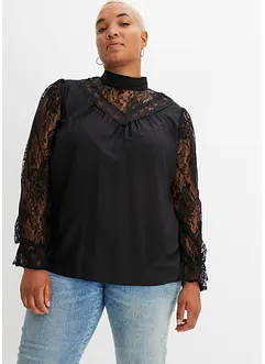 Blouse met kant, bonprix