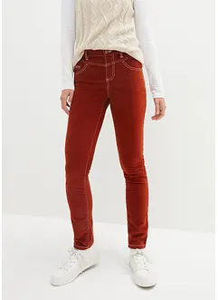 Slim fit stretch corduroy broek met contrastnaden, bonprix