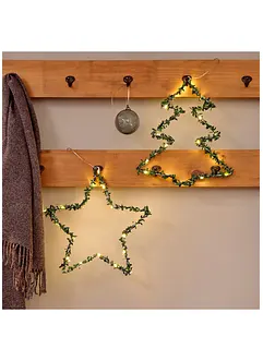 LED hangdecoratie kerstboom en ster (2-dlg. set), bonprix