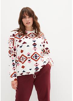 Teddy fleece trui met print, bpc bonprix collection