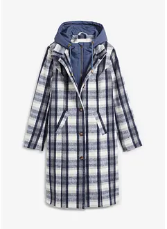 Korte coat met wol, layerlook, bonprix