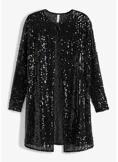 Lange jas met pailletten, bonprix