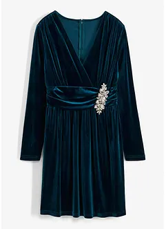 Jersey jurk van glanzend fluweel, bonprix
