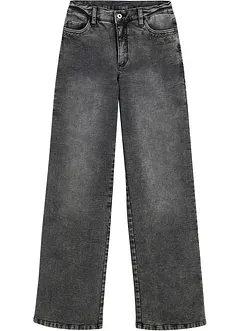 Wide leg jeans met studs, high waist, bonprix