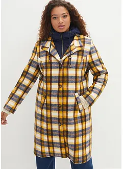 Korte coat met wol, layerlook, bonprix