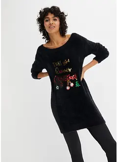 Off shoulder trui met kerstprint, bonprix