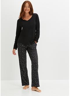Pyjama met glanzende print (2-dlg.), bpc bonprix collection