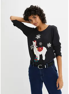 Longsleeve met kerstprint, bonprix