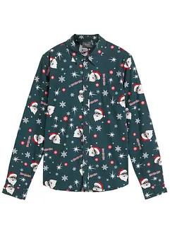 Jongens overhemd met kerstprint, slim fit, bonprix