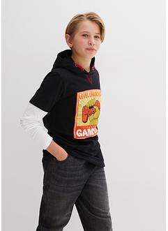 Jongens layershirt met capuchon, bpc bonprix collection