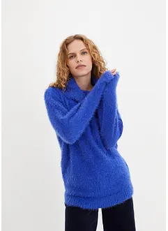Oversized fluffy trui met een col, bonprix