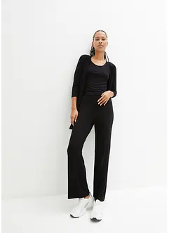 Loungewear top, 3/4 vest en broek (3-dlg. set) met viscose, bonprix