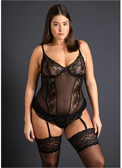 Bustier met jarretels en string ouvert (2-dlg. set), VENUS