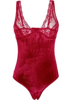Fluwelen body ouvert, bonprix