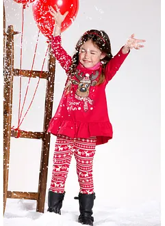Meisjes kerstshirt en legging (2-dlg. set), bonprix