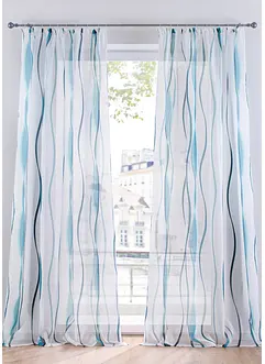 Transparant gordijn met golfmotief (1 stuk), bonprix