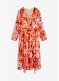 Chiffon jurk met volants van gerecycled polyester, bpc selection