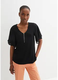 Shirt met chiffon mouwen, bonprix