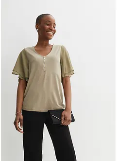 Shirt met chiffon mouwen, bonprix