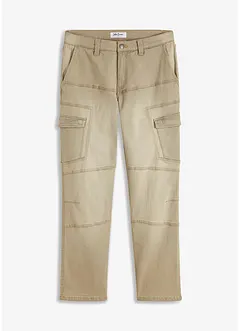 Regular fit cargo stretch jeans, straight, bonprix