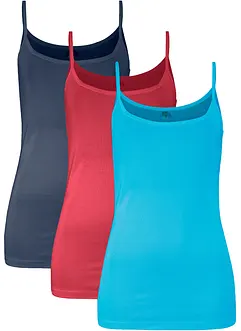 Spaghetti top van katoen (set van 3), bonprix