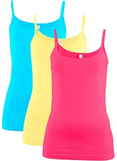 Spaghetti top van katoen (set van 3), bonprix
