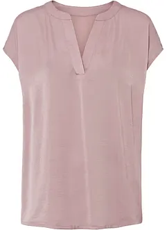 Soepelvallende, satijnen blouse met oversized schouders, bonprix