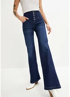 Flared jeans high-waist met gerecycled polyester, bonprix