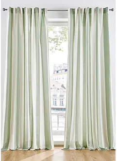 Gestreept gordijn met gerecycled polyester (1 stuk), bonprix